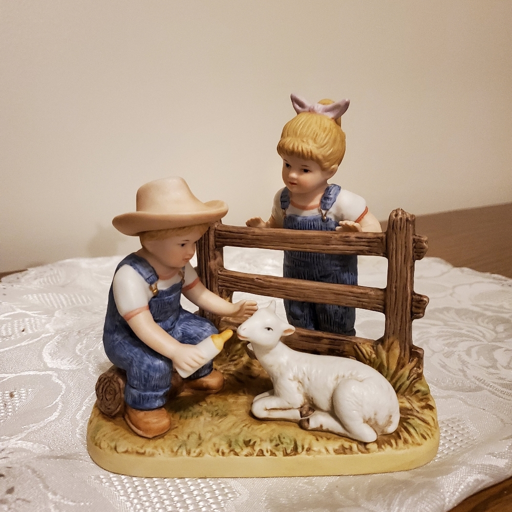 1985 Denim Days #8807 “Baby Goat” Home Interiors Figurine